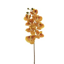 Lot de 24 - Tige artificielle de phalenopsis Aphrodite impression 3D toucher réel X8, 78 cm - marron clair 