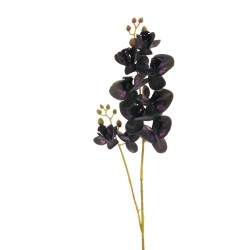Lot de 24 - Tige artificielle de phalenopsis Aphrodite impression 3D toucher réel X2, 88 cm - violet foncé 