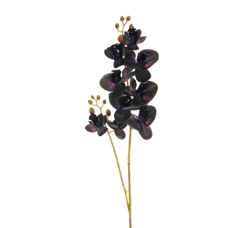 Lot de 24 - Tige artificielle de phalenopsis Aphrodite impression 3D toucher réel X2, 88 cm - violet foncé 