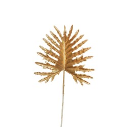 Lot de 24 - Feuille artificielle de philodendron selloum métallisée, 56 cm - rose ancien 
