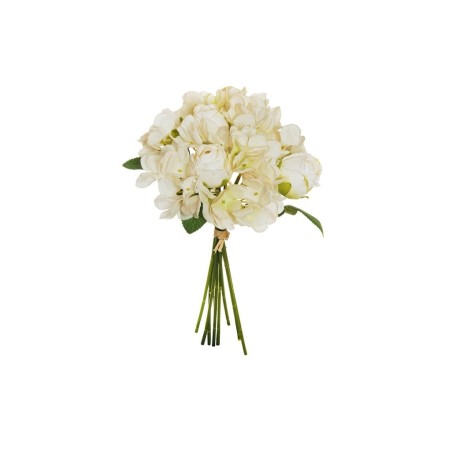 Lot de 12 - Bouquet artificiel boutons de rose et hortensias aspect séché X9, 30 cm - crème 