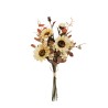 Lot de 12 - Bouquet artificiel tournesol, viburnum et eucalyptus X6, 56 cm - crème d'automne 