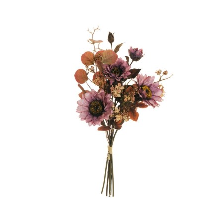 Lot de 12 - Bouquet artificiel tournesol, viburnum et eucalyptus X6, 56 cm - violet d'automne 