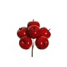 Lot de 12 - Bouquet pic artificiel de pommes géantes X6, 16 cm - rouge 
