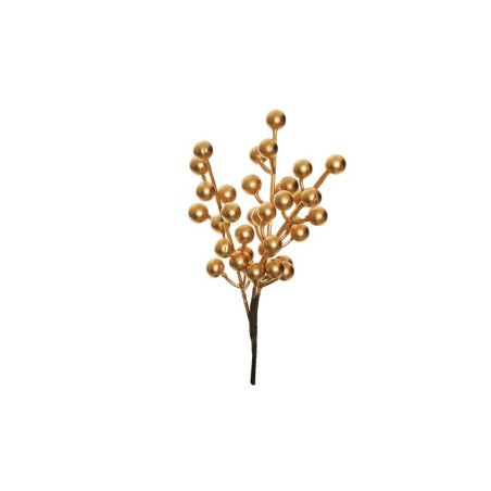 Lot de 240 - Pic artificiel de baies d'ilex X3, 20 cm - or 