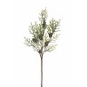 Lot de 24 - Tige artificielle de larix avec pommes de pin enneigées, 75 cm - blanc vert marron 
