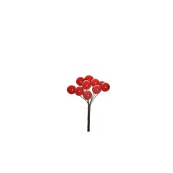 Lot de 72 - Bouquet pic artificiel de baies X10, 8 cm - rouge 
