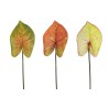Lot de 48 - Feuille artificielle de caladium impression 3D toucher réel, 59 cm - vert clair violet bordeaux rose 