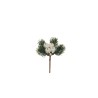 Lot de 96 - Pic artificiel mini pommes et pin givré pailleteux, 12,5 cm - blanc 