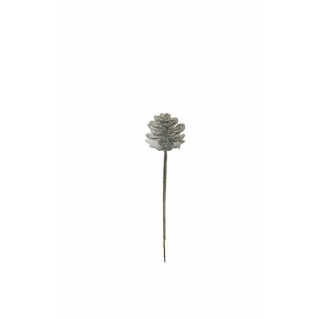 Lot de 144 - Pic artificiel de pomme de pin pailleteux, 13,5 cm - argent 