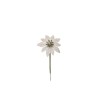 Lot de 144 - Mini pic artificiel de poinsettia velours, 12 cm - blanc argent 