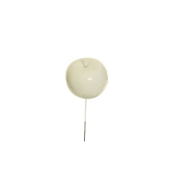 Lot de 40 - Pic artificiel pomme, 17 cm - blanc 