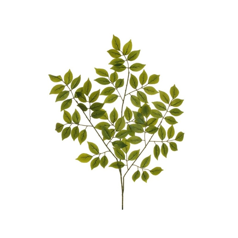 Lot de 48 - Tige artificielle de feuilles d'églantier X3, 67 cm - vert 