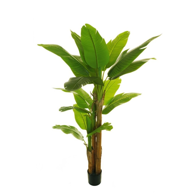 Lot de 2 - Bananier artificiel en pot, 200 cm - vert 
