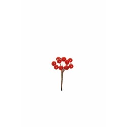 Lot de 144 - Bouquet pic artificiel de baies X10, 7 cm - rouge 