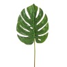 Lot de 48 - Feuille artificielle de philodendron monstera impression 3D toucher réel, 76,5 cm - vert foncé 