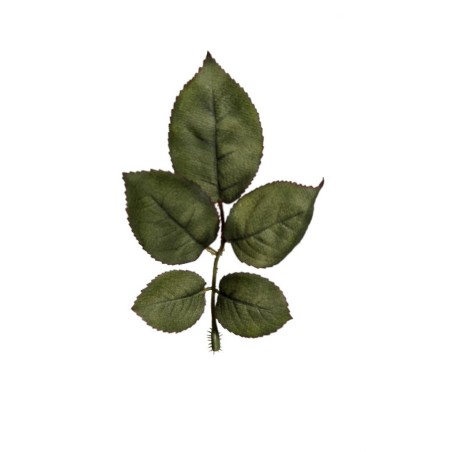 Lot de 8 - Pic artificiel de feuilles de rose X5, 16 cm - vert marron 