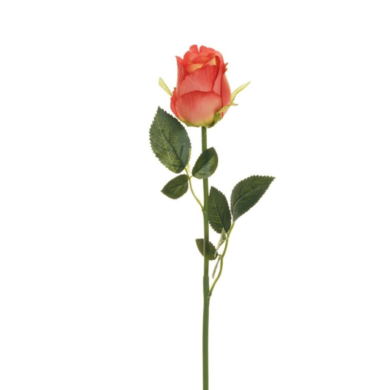 Lot de 24 - Bouton de rose chinensis artificiel, 62 cm - orange foncé 
