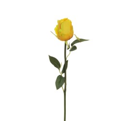 Lot de 24 - Bouton de rose chinensis artificiel, 62 cm - jaune 