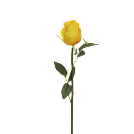 Lot de 24 - Bouton de rose chinensis artificiel, 62 cm - jaune 