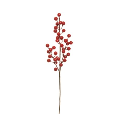 Lot de 36 - Tige courte artificielle de baies d'ilex X3, 41 cm - rouge 