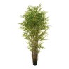 Lot de 2 - Bambou oriental artificiel toucher réel en pot, 210 cm - vert 