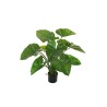 Lot de 2 - Plante artificielle d'alocasia toucher réel en pot, 95 cm - vert 