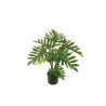 Lot de 2 - Plante artificielle de philodendron selloum toucher réel en pot, 80 cm - vert 