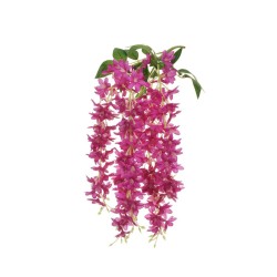 Lot de 24 - Buisson suspendu artificiel fleurs d'été X5, 60 cm - fuchsia 