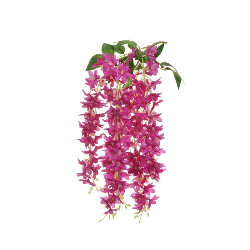 Lot de 24 - Buisson suspendu artificiel fleurs d'été X5, 60 cm - fuchsia 