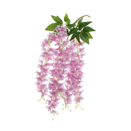 Lot de 24 - Buisson suspendu artificiel fleurs d'été X5, 60 cm - rose 