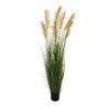 Lot de 4 - Plante artificielle de sorgho en pot, 152 cm - vert rose 