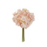 Lot de 12 - Bouquet artificiel d'hortensias Juliette X4, 35 cm - rose clair crème 
