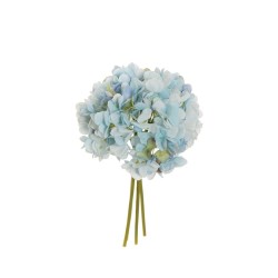Lot de 12 - Bouquet artificiel d'hortensias Juliette X4, 35 cm - bleu clair 