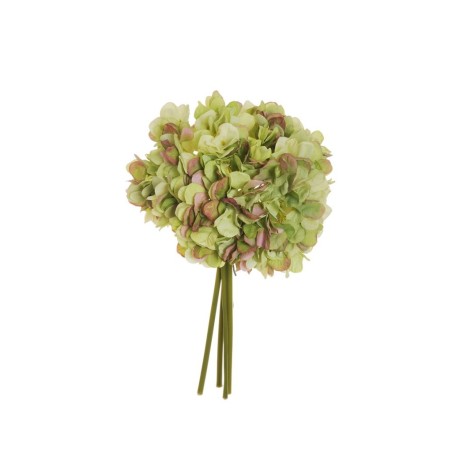 Lot de 12 - Bouquet artificiel d'hortensias Juliette X4, 35 cm - vert violet 