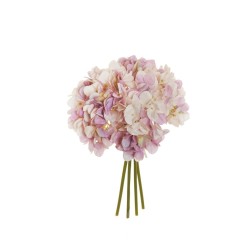 Lot de 12 - Bouquet artificiel d'hortensias Juliette X4, 35 cm - lilas clair blanc 