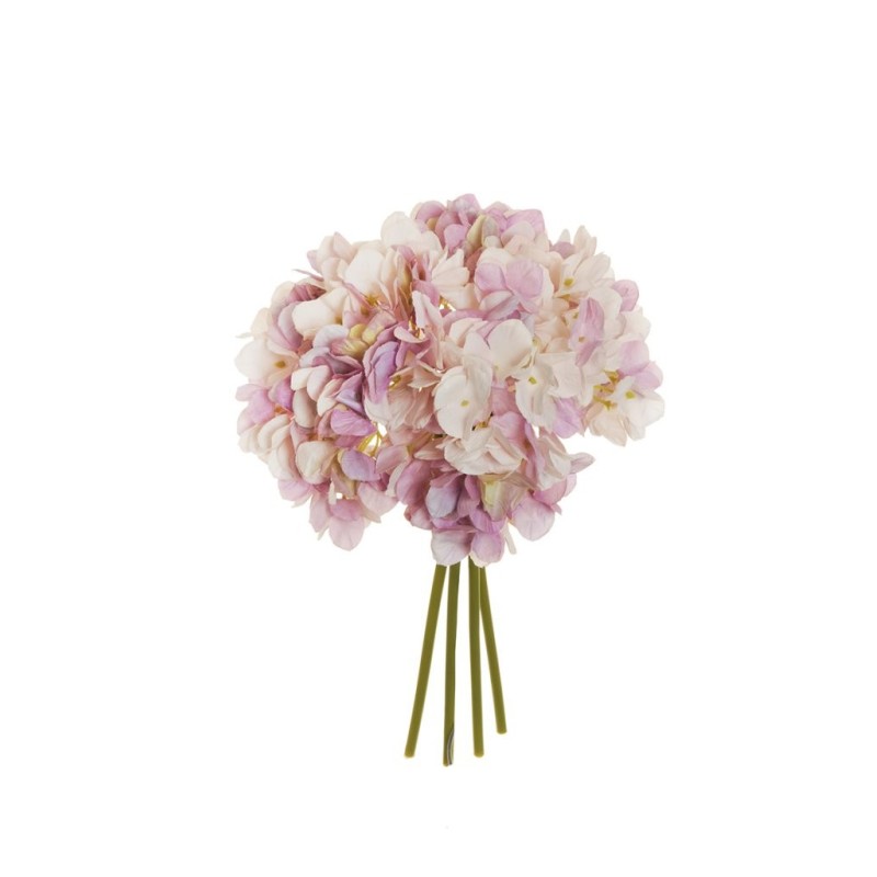 Lot de 12 - Bouquet artificiel d'hortensias Juliette X4, 35 cm - lilas clair blanc 