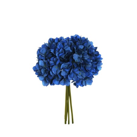 Lot de 12 - Bouquet artificiel d'hortensias Juliette X4, 35 cm - bleu foncé 
