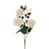 Lot de 12 - Tige artificielle de rose Margaret X3, 88 cm - ivoire 