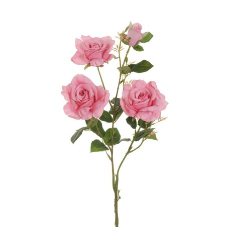 Lot de 12 - Tige artificielle de rose Margaret X3, 88 cm - rose vif 