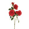 Lot de 12 - Tige artificielle de rose Margaret X3, 88 cm - rouge 