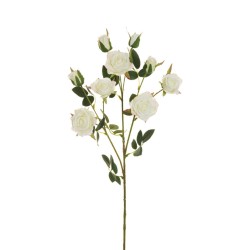 Lot de 24 - Tige artificielle de boutons de rose Viviane X3, 71 cm - blanc 