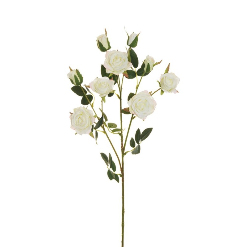 Lot de 24 - Tige artificielle de boutons de rose Viviane X3, 71 cm - blanc 