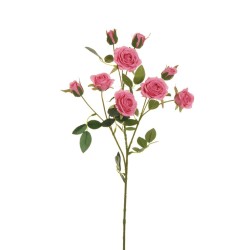 Lot de 24 - Tige artificielle de boutons de rose Viviane X3, 71 cm - rose vif 