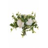 Lot de 6 - Bouquet artificiel de roses chou, eucalyptus et baies X8, 33 cm - crème 