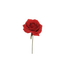 Lot de 80 - Tête artificielle de rose Equateur, 21 cm - rouge 