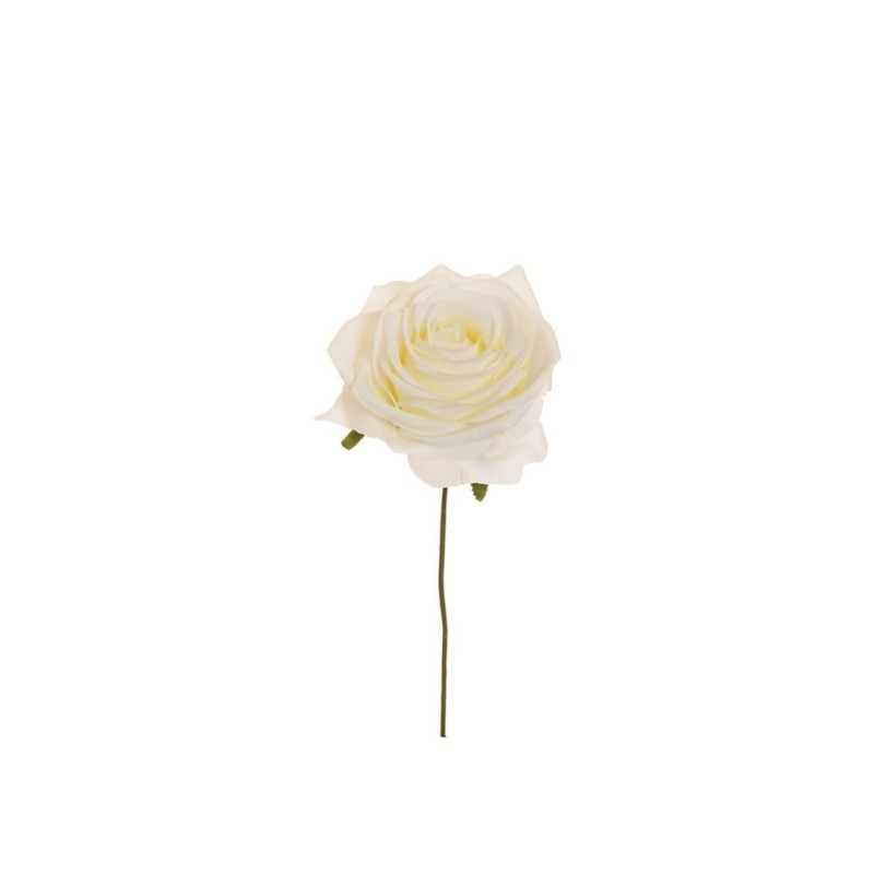 Lot de 80 - Tête artificielle de rose Equateur, 21 cm - blanc 