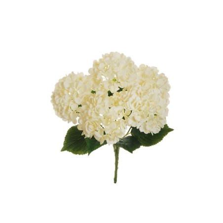 Lot de 12 - Buisson artificiel d'hortensias Juliette X5, 50 cm - crème 