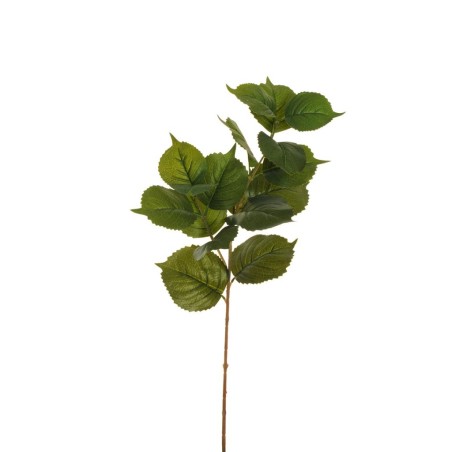 Lot de 24 - Tige artificielle de feuilles d'hortensia impression 3D toucher réel X2, 70 cm - vert 