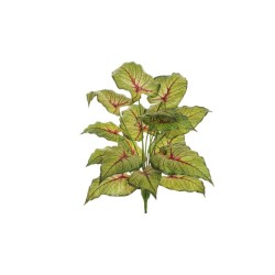 Lot de 6 - Plante artificielle de caladium impression 3D toucher réel, 80 cm - vert rouge 